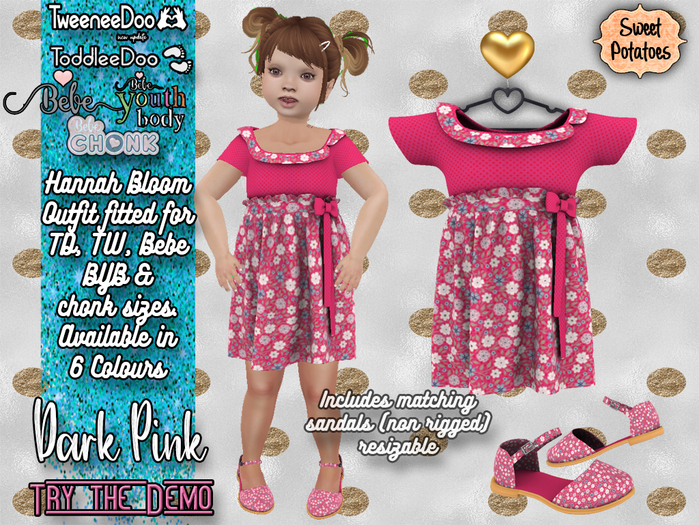 Second Life Marketplace Hannah Bloom Outfit Dark Pink